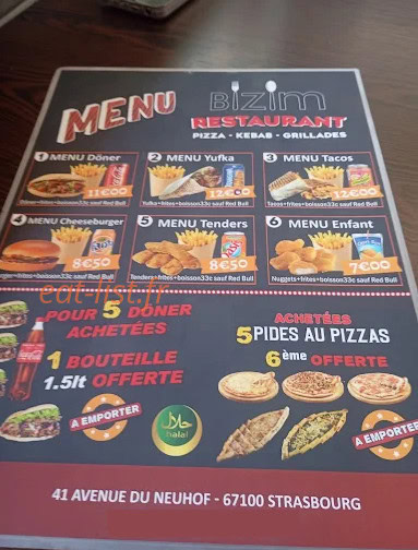 Bizim Restaurant — carte page 1