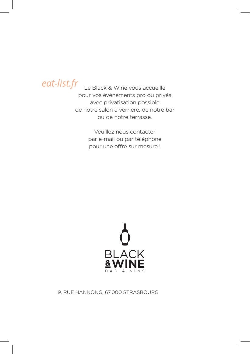 Black & Wine — carte page 8