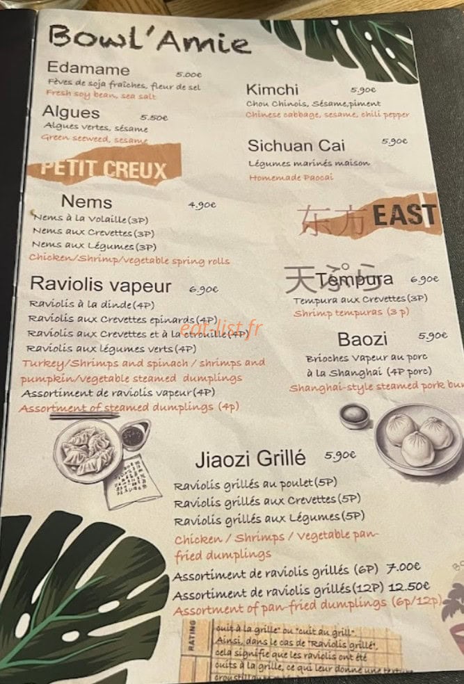 Bowl'Amie — carte page 3