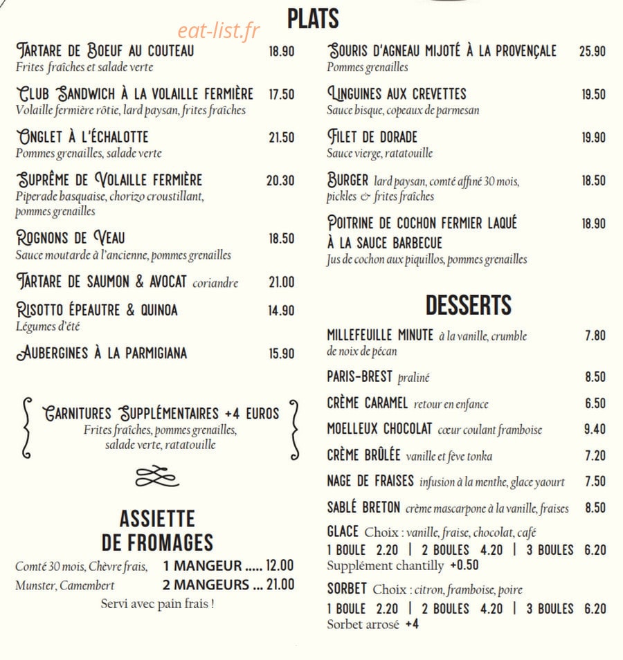 Brasserie Boëhm — carte page 2