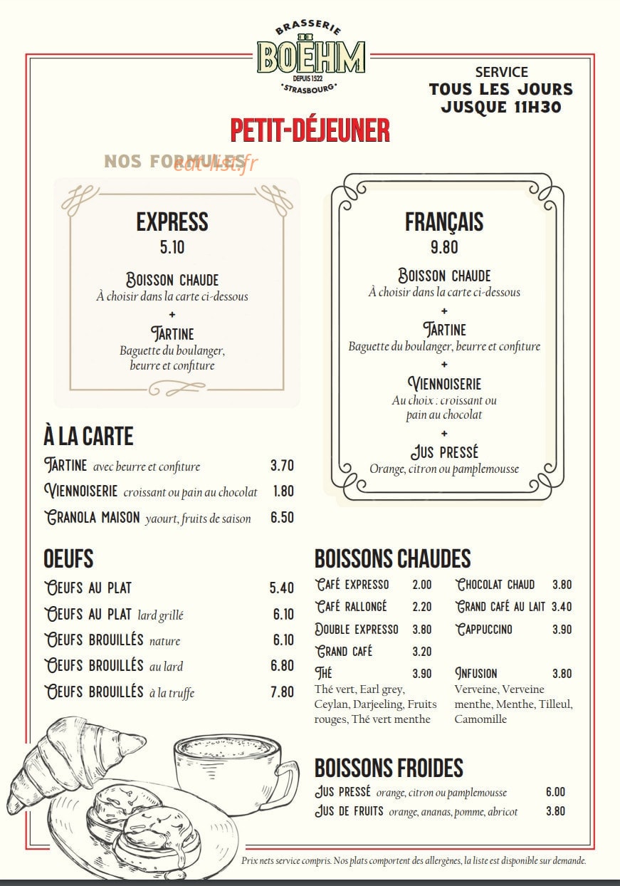 Brasserie Boëhm — carte page 5