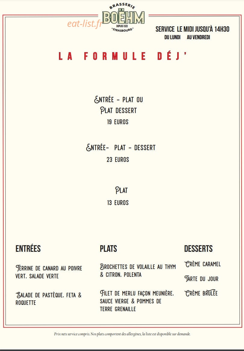 Brasserie Boëhm — carte page 4