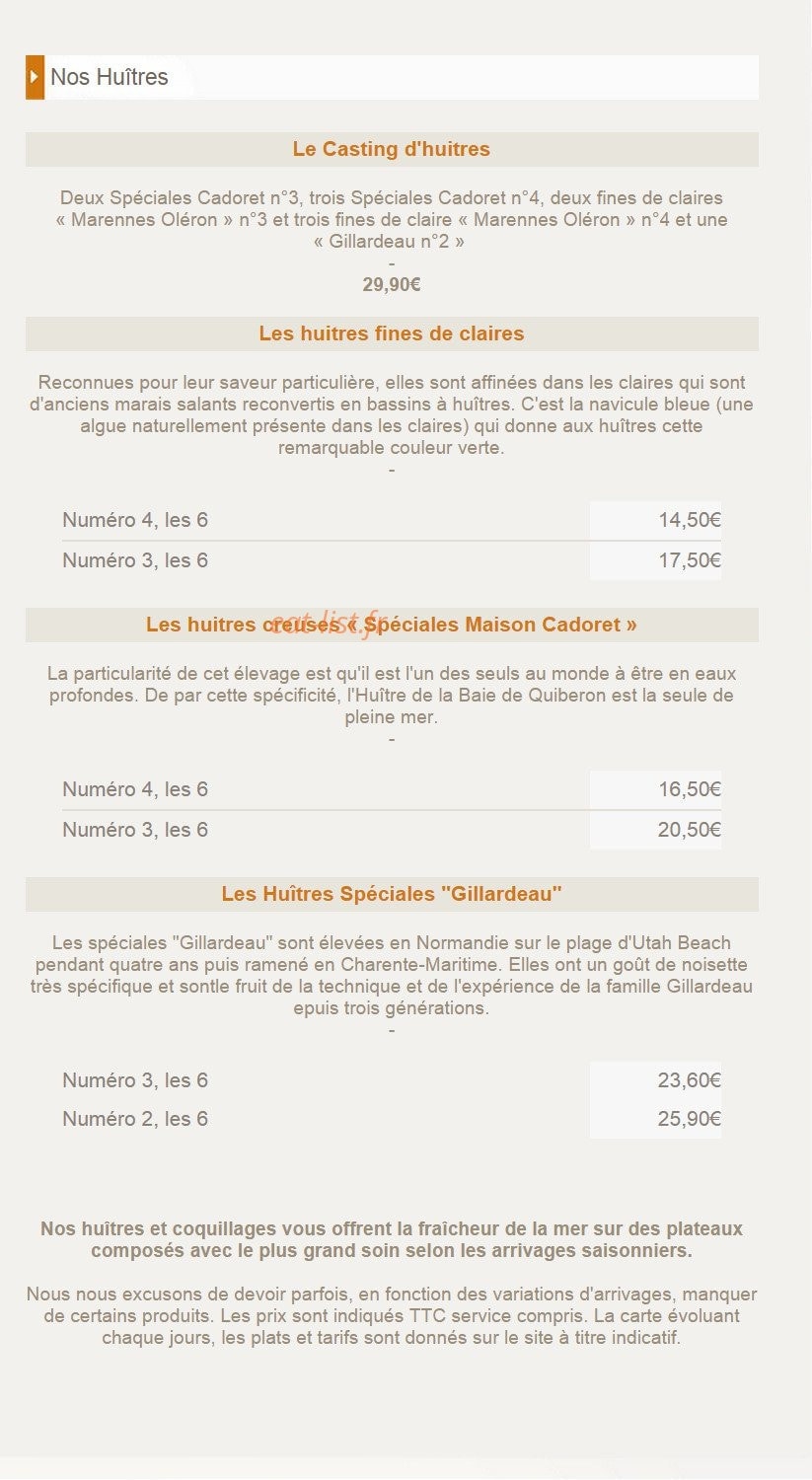 Brasserie flo — carte page 4