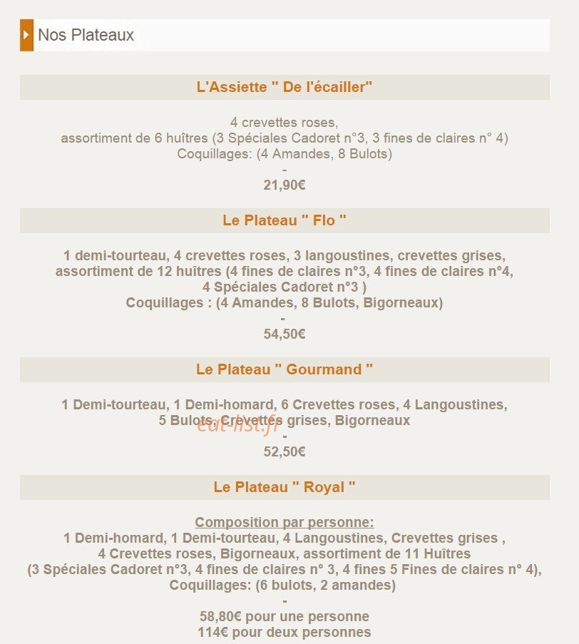 Brasserie flo — carte page 2