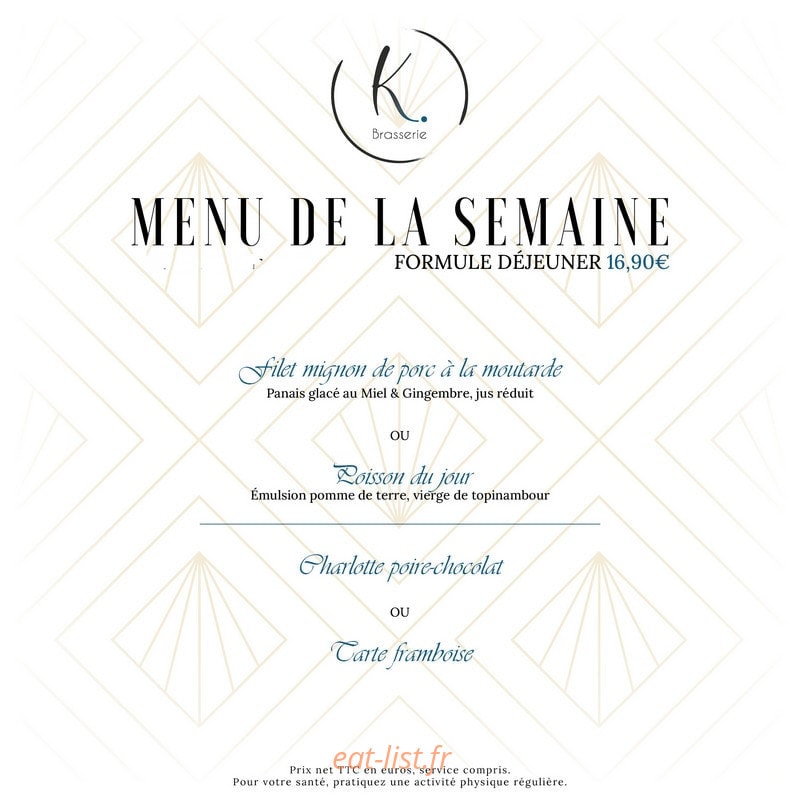 Brasserie K — carte page 1