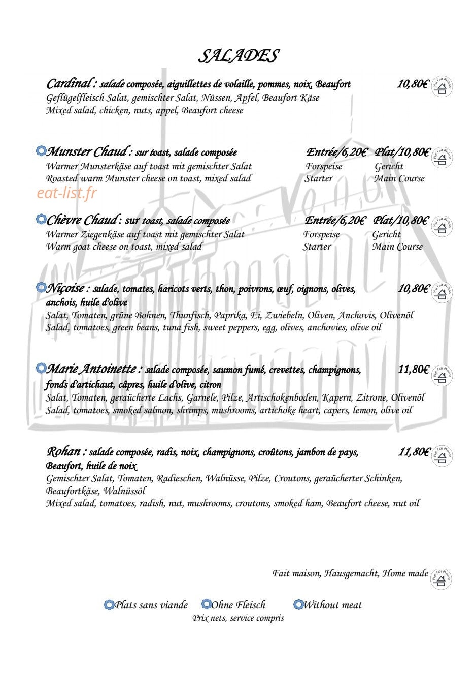 Brasserie Rohan — carte page 3