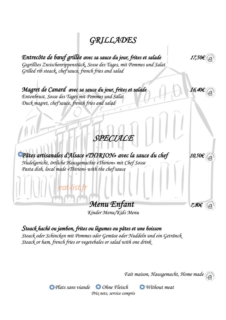 Brasserie Rohan — carte page 4