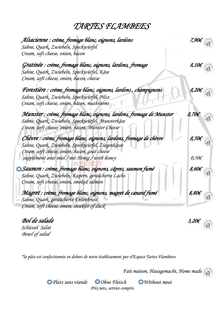 Brasserie Rohan — carte page 2