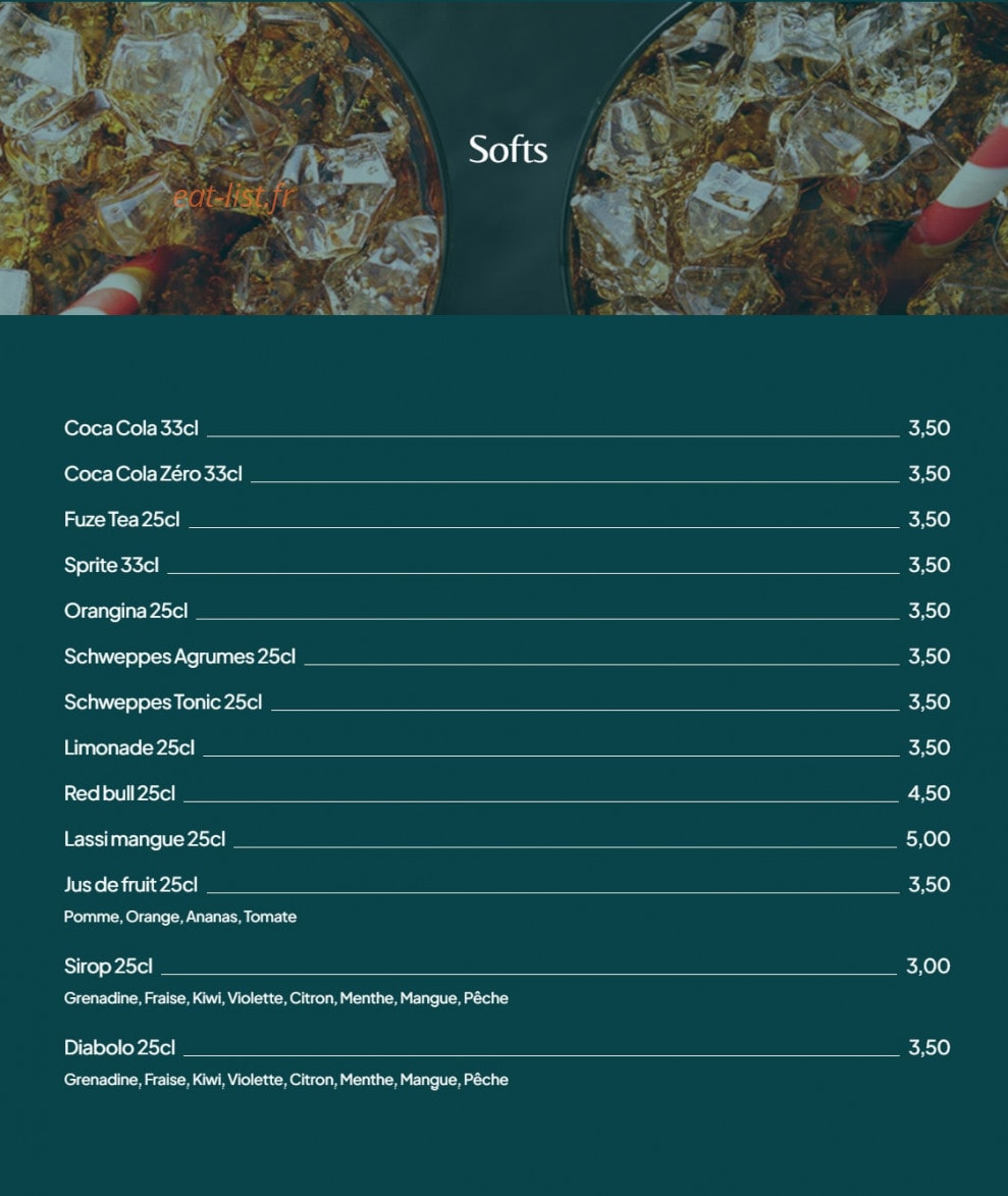 Brasserie tamil — carte page 3