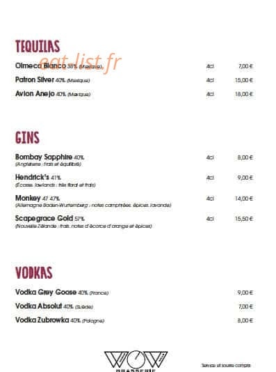 Brasserie Wow — carte page 5