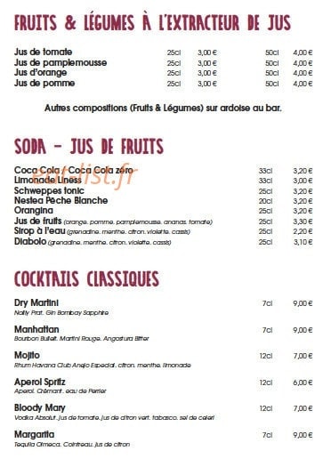 Brasserie Wow — carte page 6