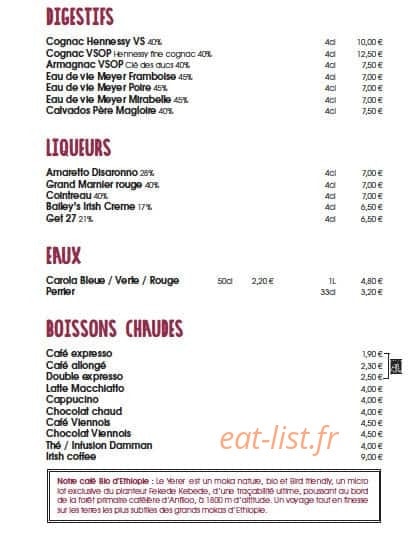 Brasserie Wow — carte page 8