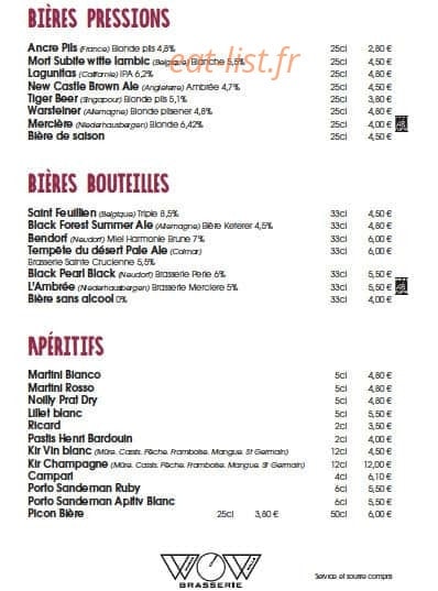 Brasserie Wow — carte page 7
