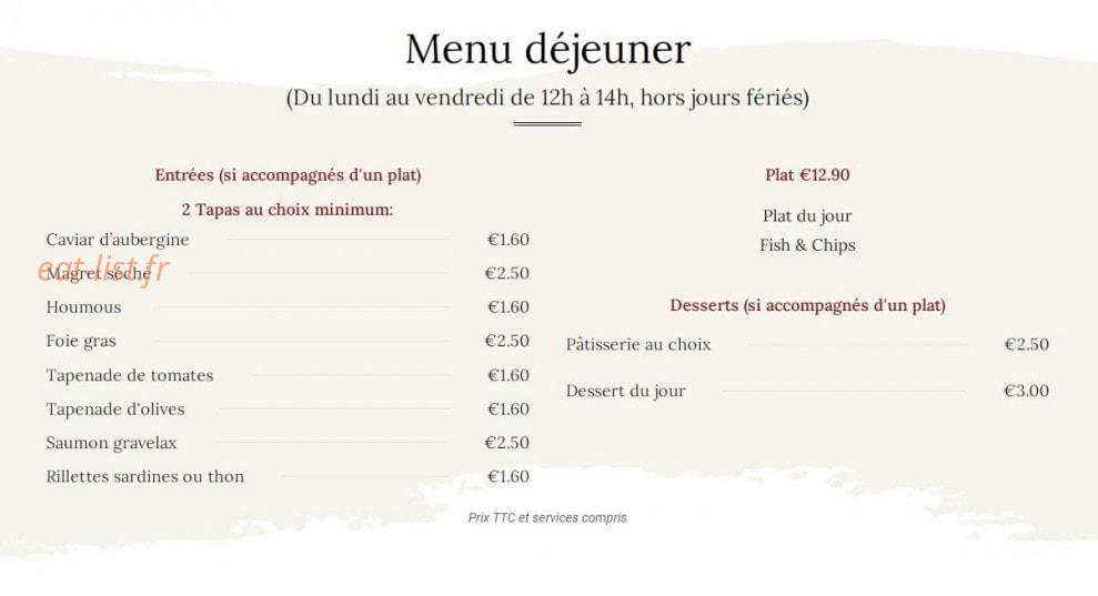 Brasserie Z — carte page 2