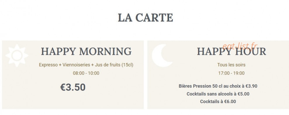 Brasserie Z — carte page 1