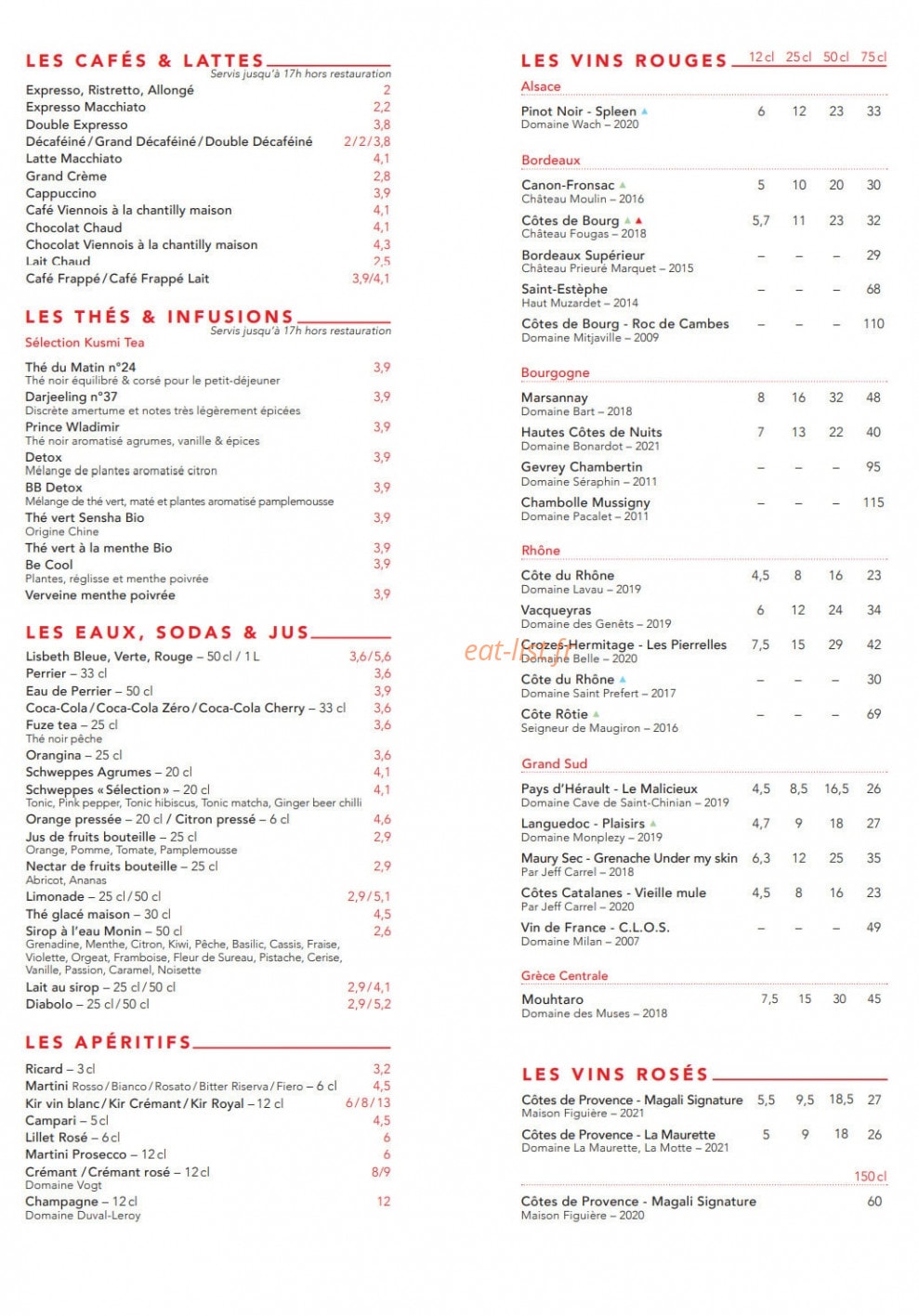 Café Bâle — carte page 8