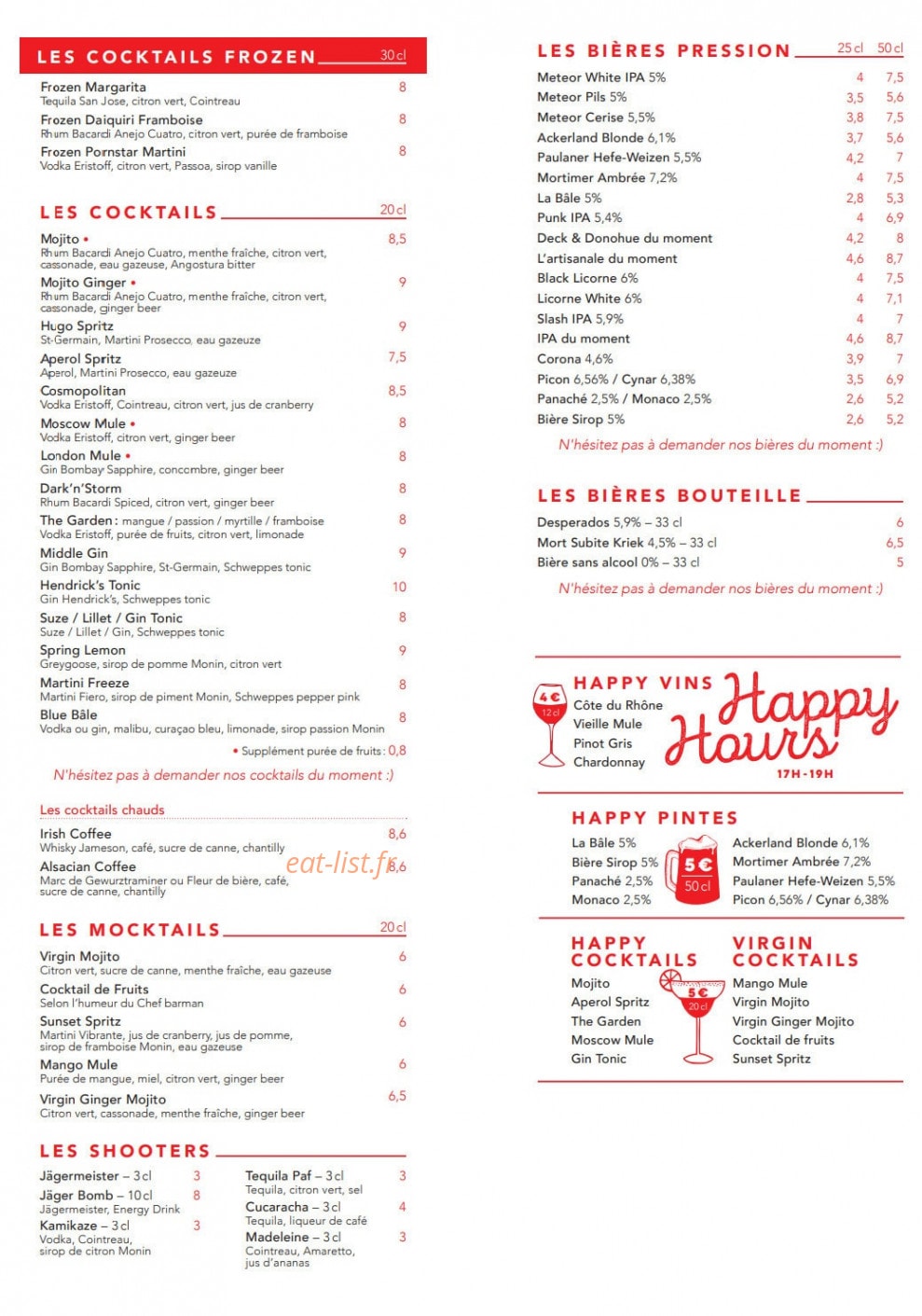 Café Bâle — carte page 7