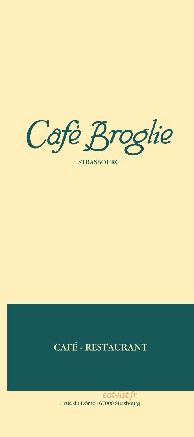 Café Broglie — carte page 1