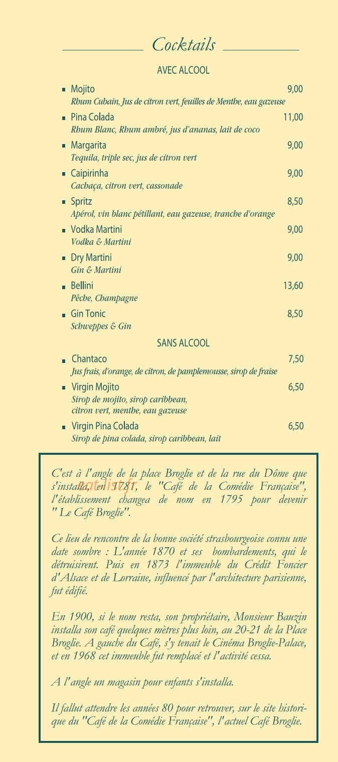Café Broglie — carte page 6