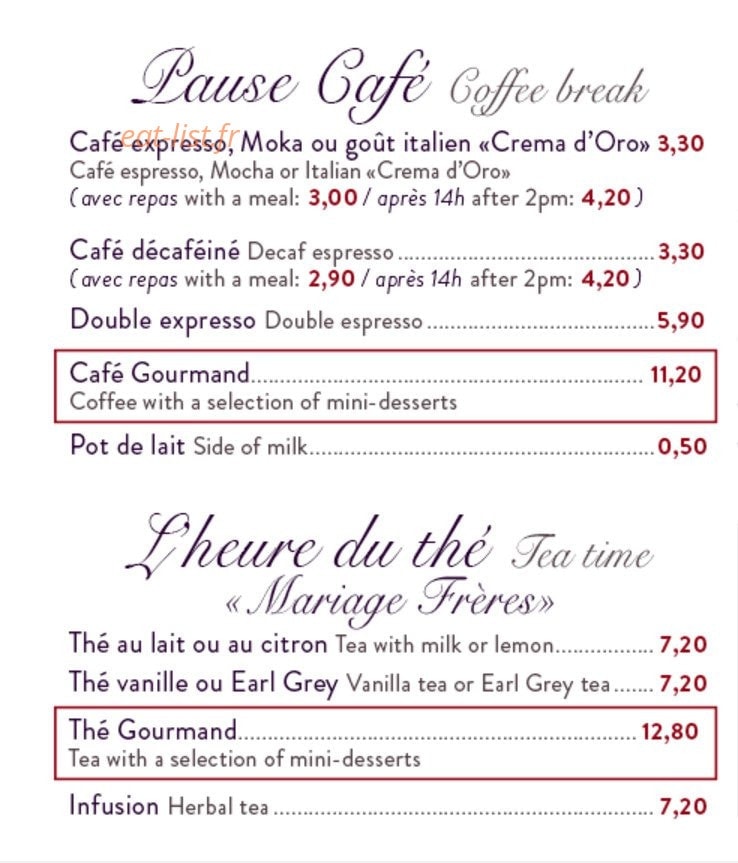 Café Kléber — carte page 5