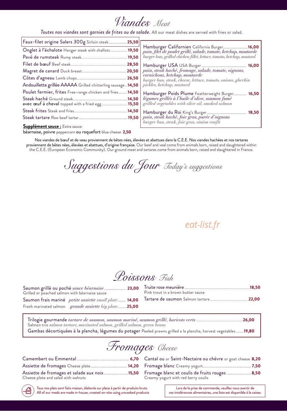Café Kléber — carte page 2