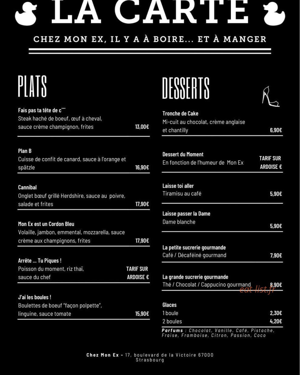 Chez Mon Ex — carte page 1