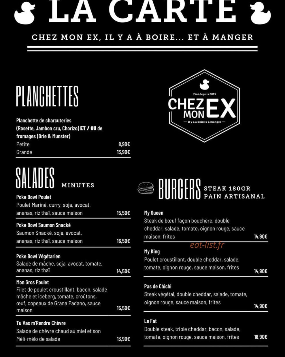 Chez Mon Ex — carte page 2