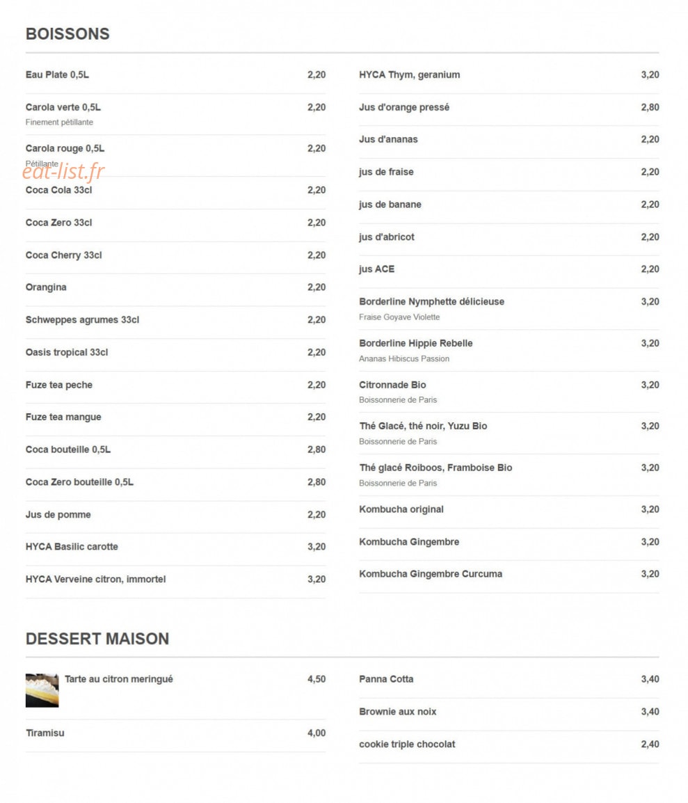 Chez Victor — carte page 2