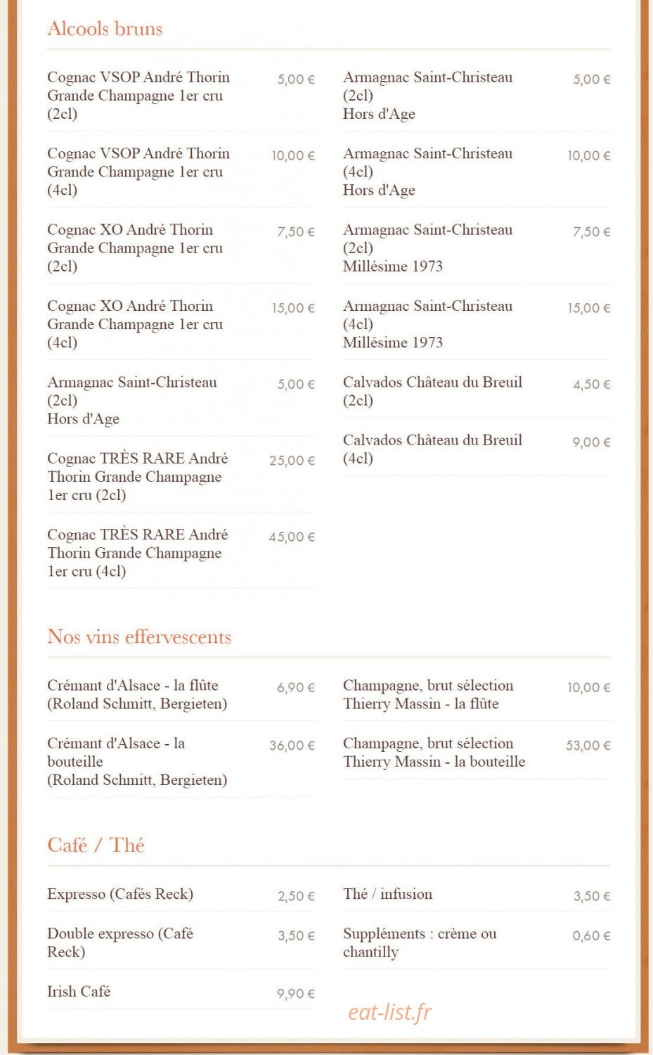Chez Yvonne — carte page 18