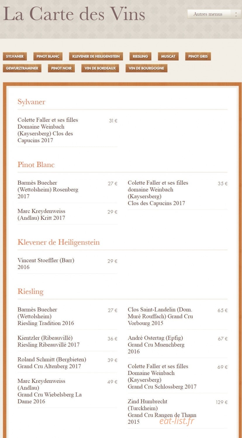 Chez Yvonne — carte page 17