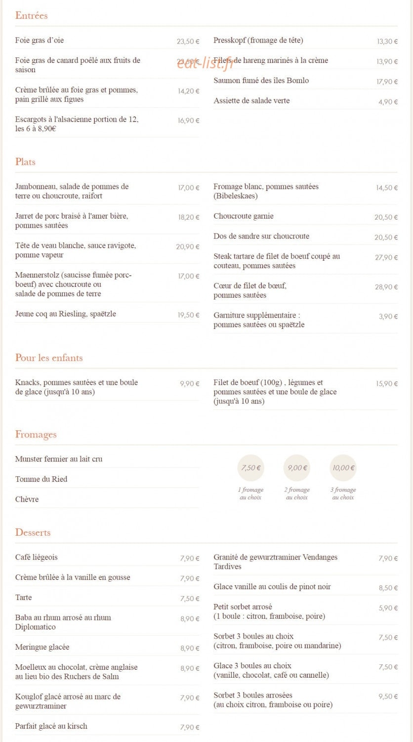 Chez Yvonne — carte page 1