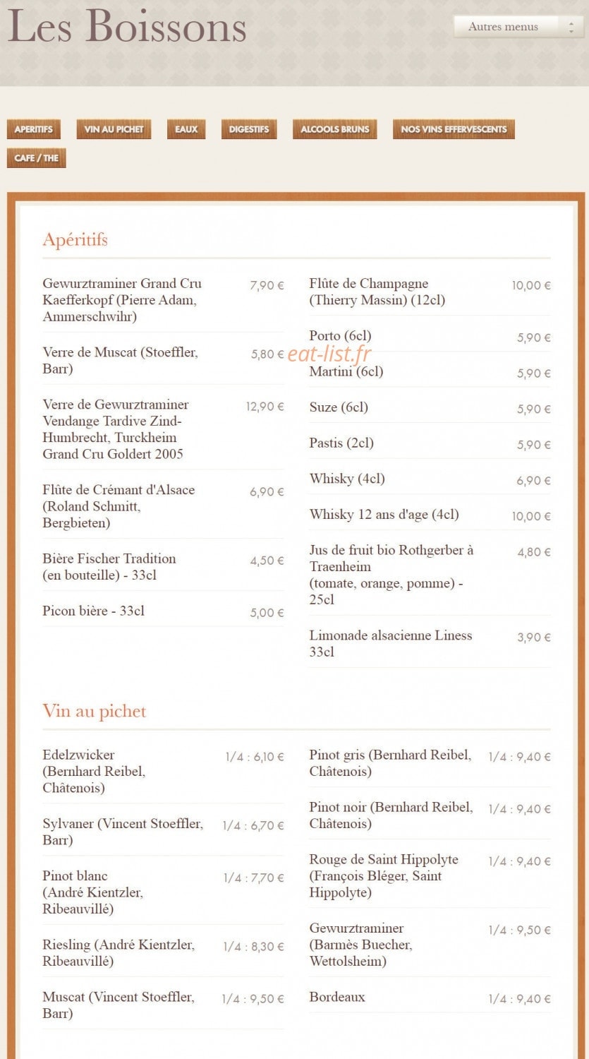 Chez Yvonne — carte page 16