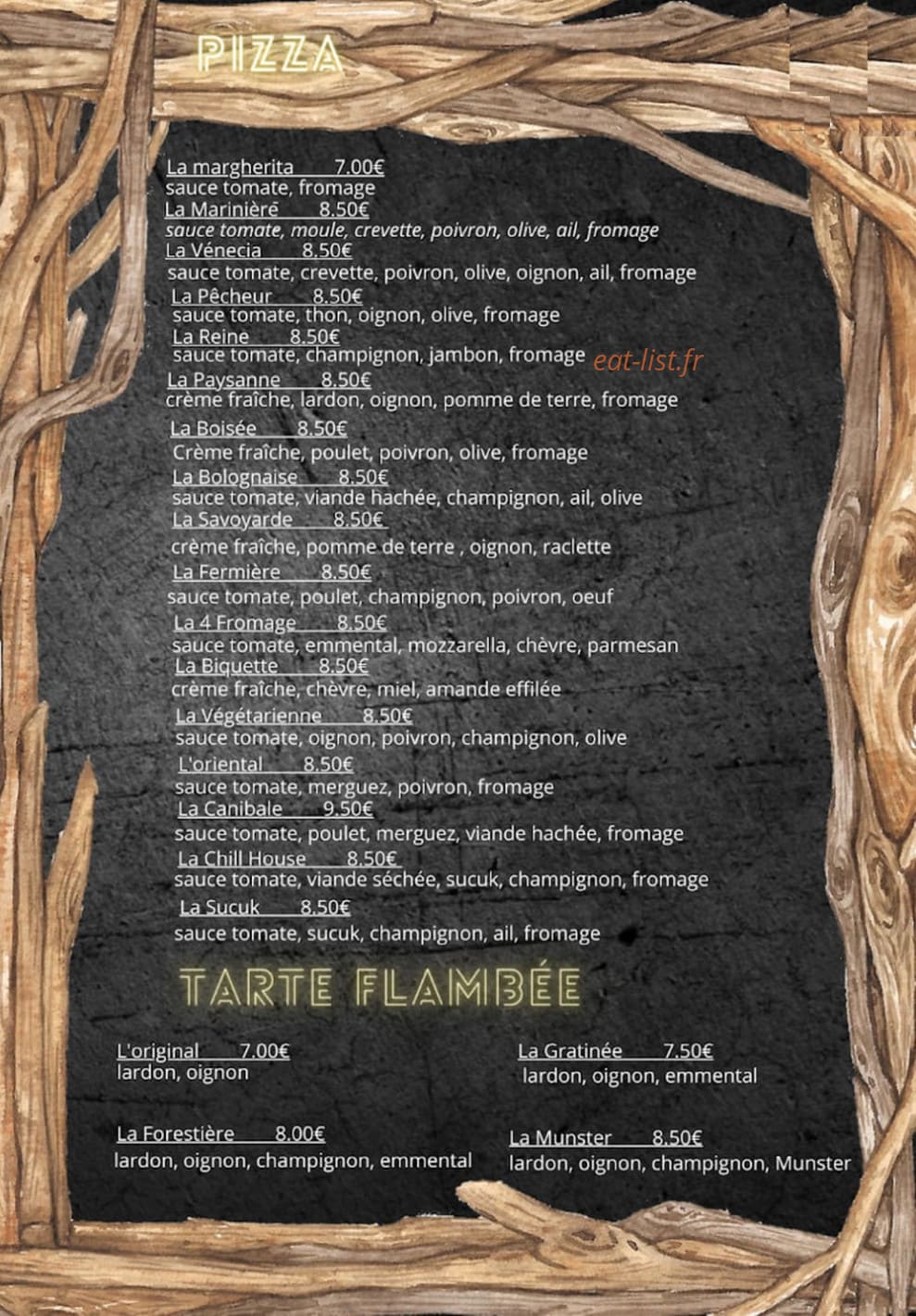 Chill House — carte page 1