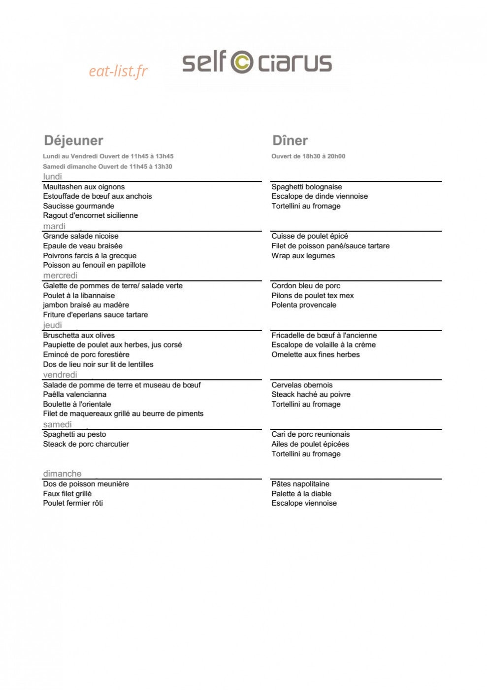 Ciarus — carte page 1