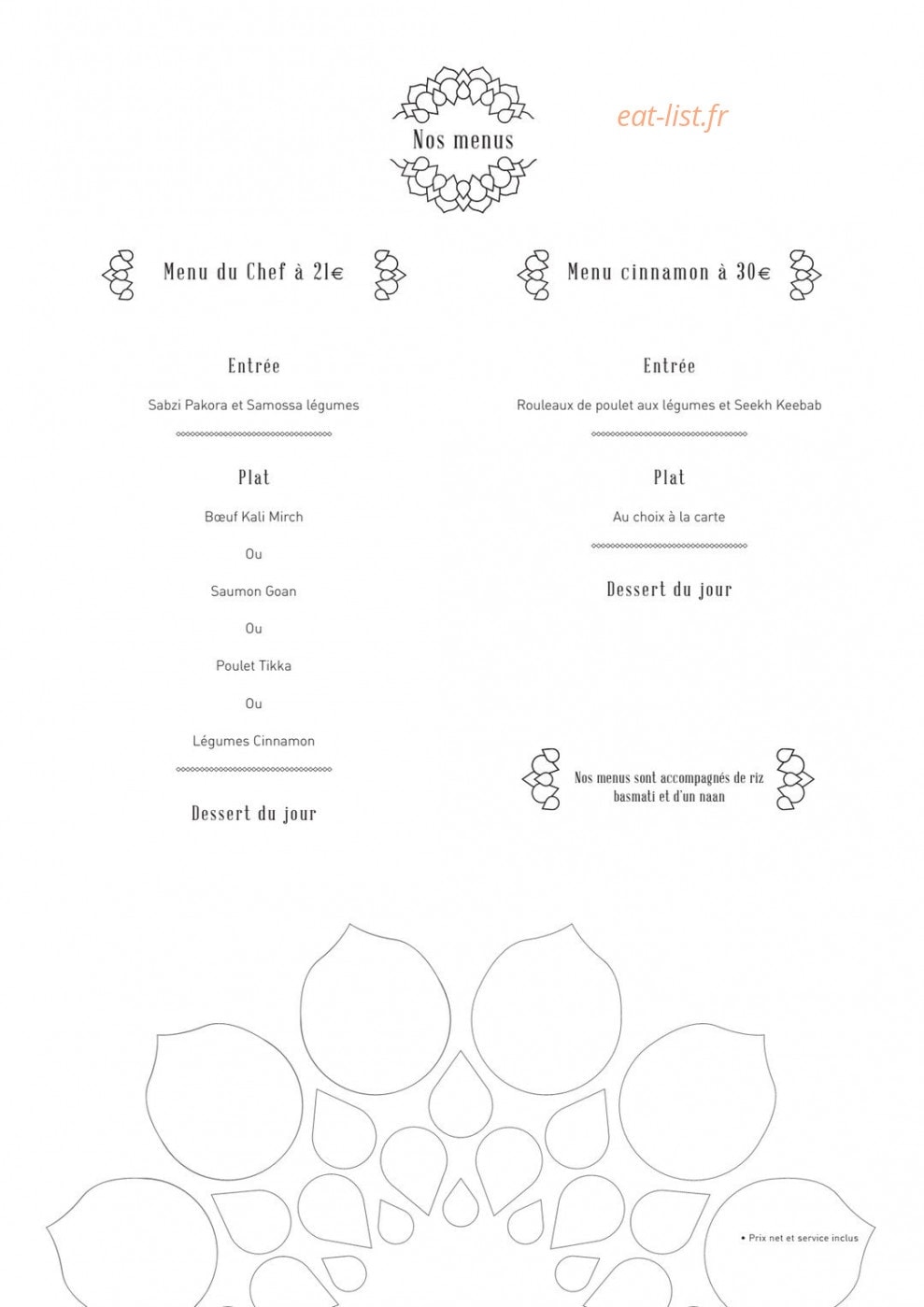 Cinnamon — carte page 8