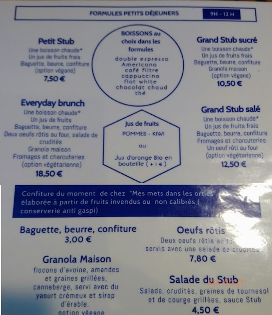 Coffee Stub — carte page 3