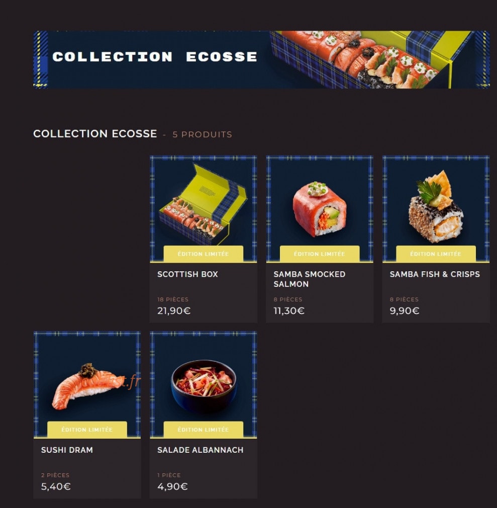 Côté Sushi — carte page 1