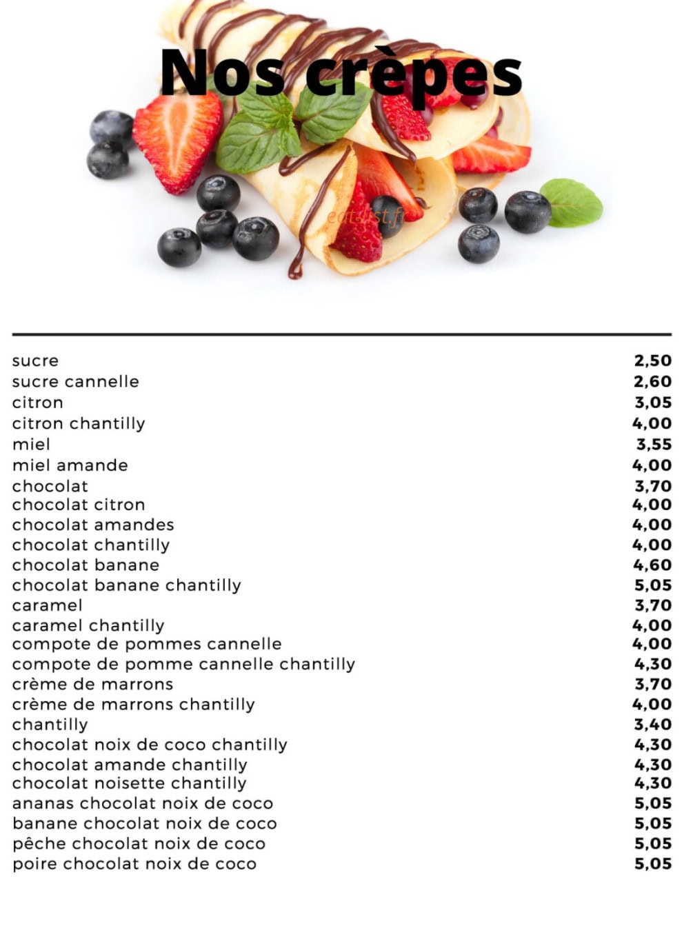 Crêperie Bol d'Air — carte page 6