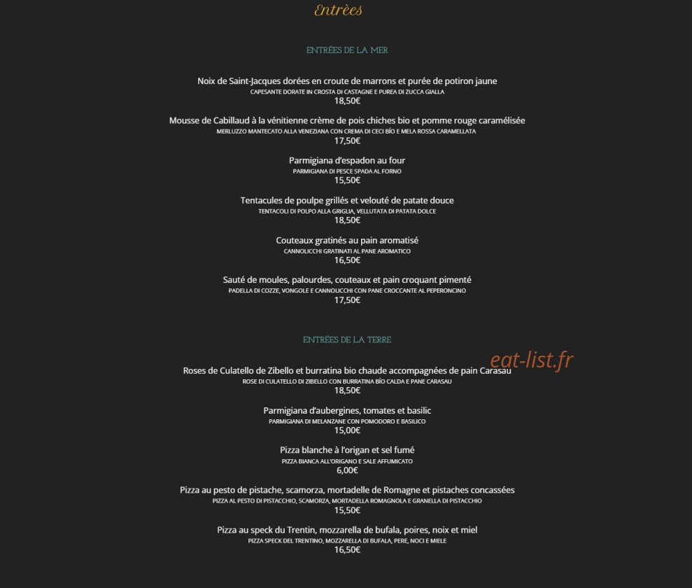 Da Pietro — carte page 1