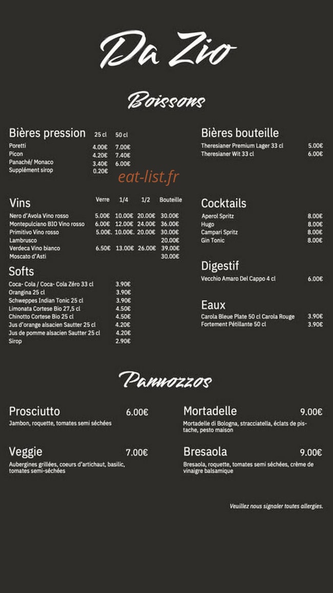 Da Zio — carte page 2