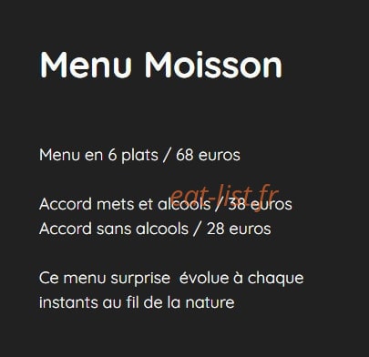 De:ja Le restaurant — carte page 2