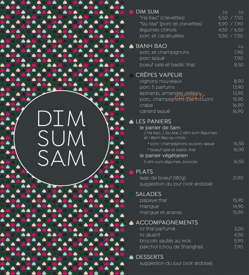 Dim Sum Sam — carte page 1