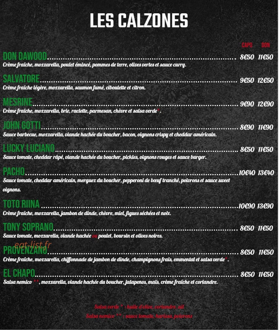 Don Calzone — carte page 1