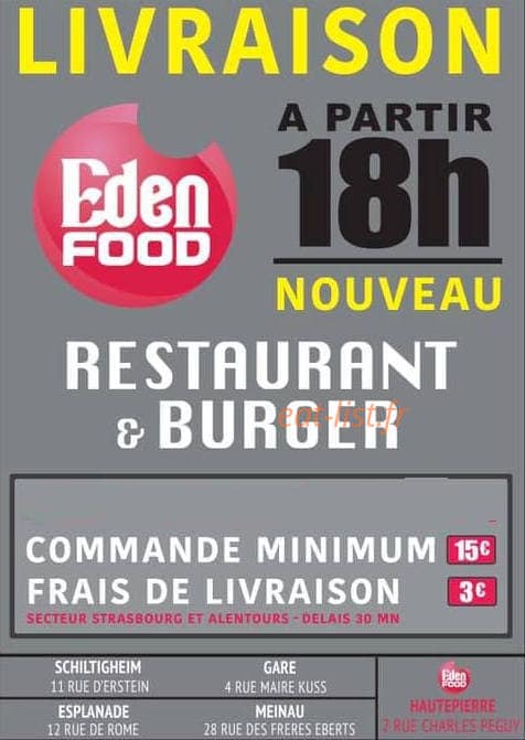 Eden Food — carte page 1