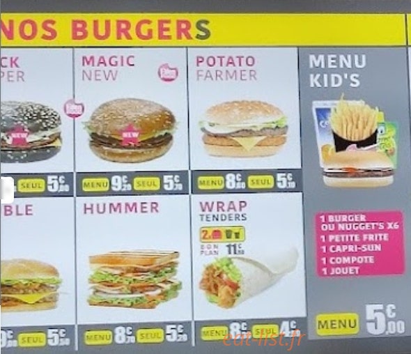 Eden Food — carte page 1