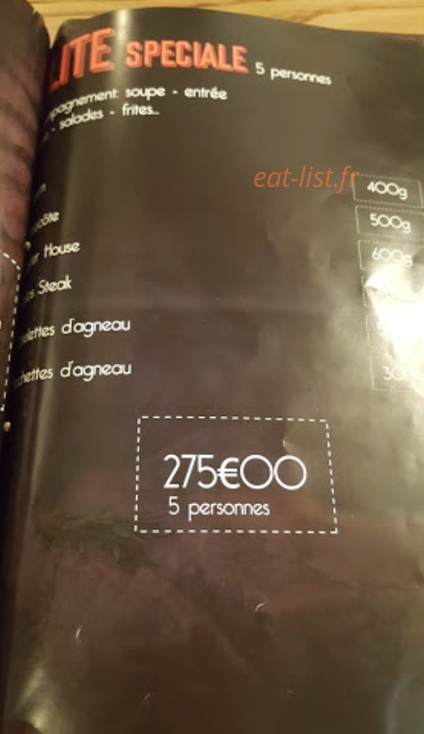 Elite Steak House — carte page 7
