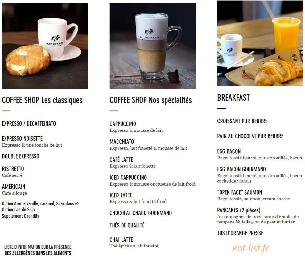 Factory & Co — carte page 4