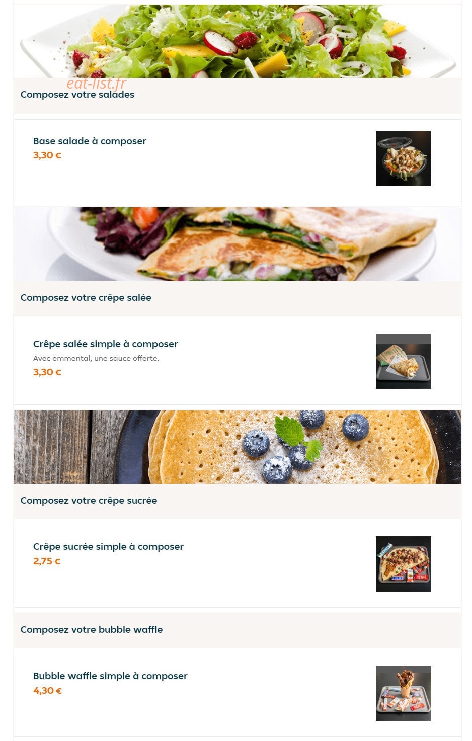 Fashion Crêpe — carte page 2