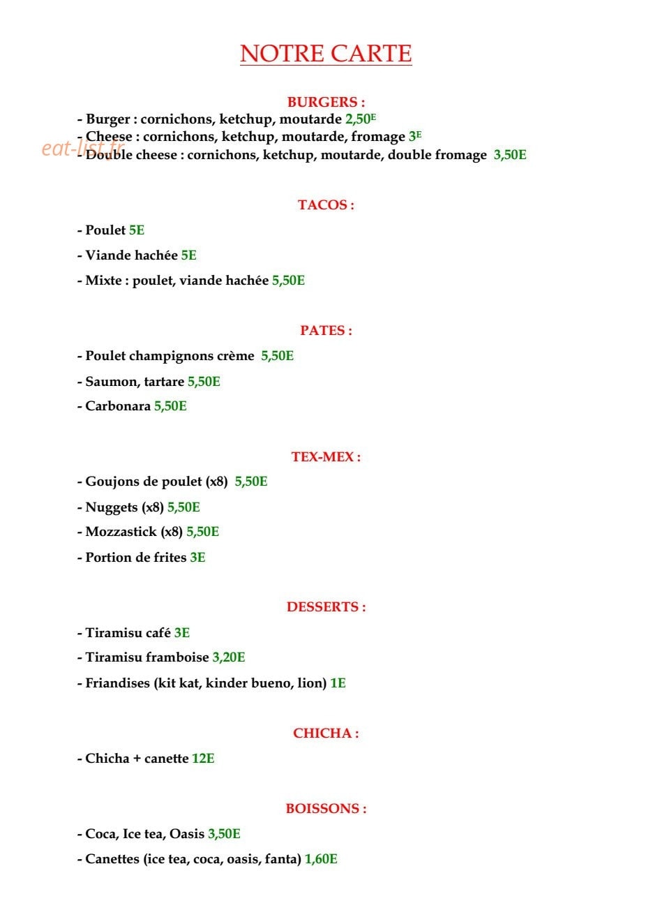 Fast Livraison — carte page 1