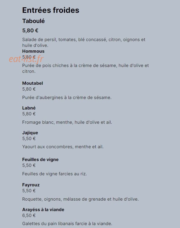 Fayrouz — carte page 2
